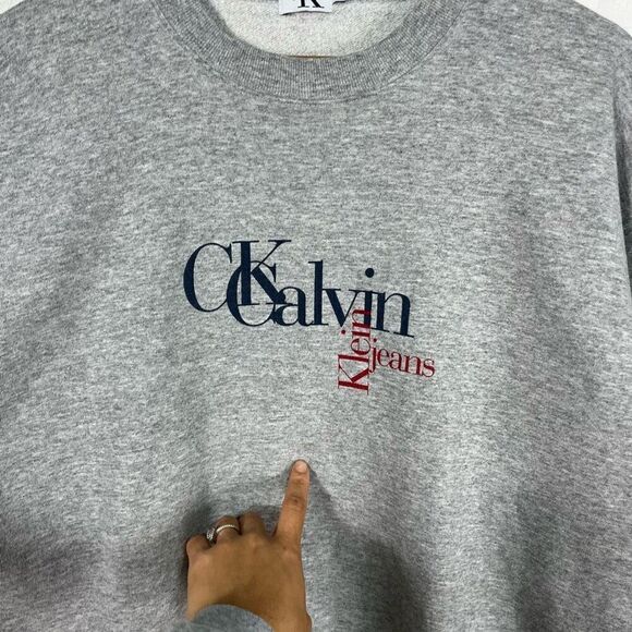 Calvin Klein Mens Crewneck Sweatshirt Size Large Vintage Made In Usa Cotton - Picture 7 of 12